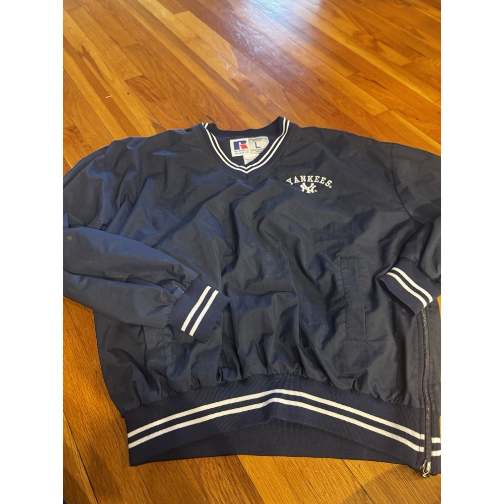 Vintage Russell‎ Yankees Navy Pullover Windbreaker Men's L 80s/90s